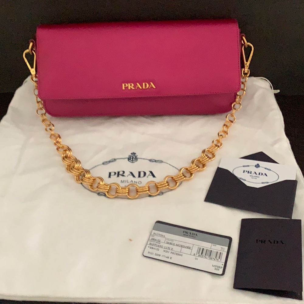 New w/ Tags Prada Pink Handbag, Purse, Clutch